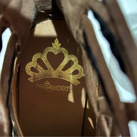 FERGALICIOUS Women’s Weaver Multi Strap Woven Ankle Boots Booties brown size 6.5 - Picture 7 of 8